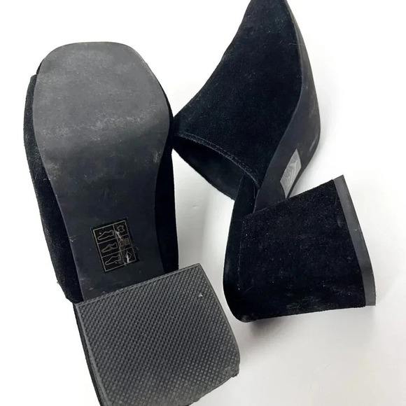 Jeffrey Campbell Women's Size 7.5 Black Suede Open-Toe Leather Mules - Picture 4 of 5